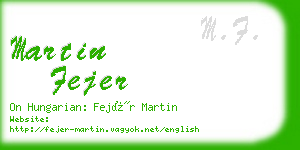 martin fejer business card